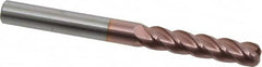 Accupro - 3/8", 4 Flute, Single End, Solid Carbide, 0.09" Corner Radius End Mill - 4" OAL, 40° Helix, Right Hand Flute, 1-3/4" LOC, Right Hand Cut - Benchmark Tooling
