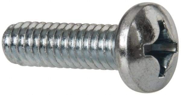 Value Collection - #12-24 UNC, 3/4" Length Under Head Phillips Drive Machine Screw - Pan Head, Grade 2 Steel, Zinc-Plated Finish, Without Washer - Benchmark Tooling