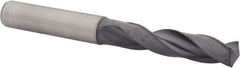 Kennametal - 8.99922mm 140° Spiral Flute Solid Carbide Screw Machine Drill Bit - Multilayer TiAlN Finish, Right Hand Cut, 47mm Flute Length, 89mm OAL, Standard Point, Straight Shank - Benchmark Tooling