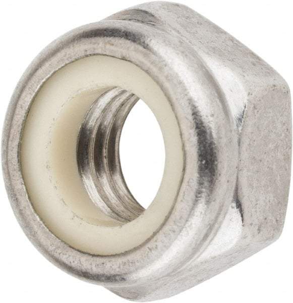 Value Collection - M10x1.50 Metric Coarse 18-8 & Austenitic Grade A2 Hex Lock Nut with Nylon Insert - 10mm High, Uncoated - Benchmark Tooling