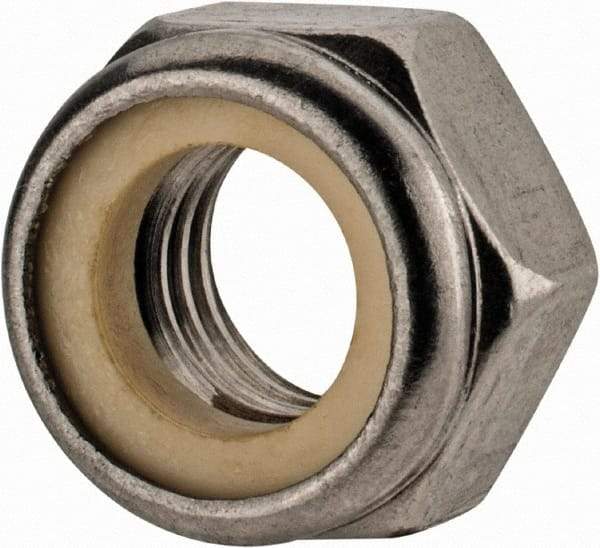 Value Collection - M12x1.75 Metric Coarse 18-8 & Austenitic Grade A2 Hex Lock Nut with Nylon Insert - 12mm High, Uncoated - Benchmark Tooling