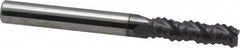 Accupro - 1/4" Diam, Coarse Pitch, 3/4" LOC, 3 Flute Solid Carbide Roughing Square End Mill - AlTiN Finish, 2-1/2" OAL, 1/4" Shank Diam, Single End, Centercutting, 30° Helix - Benchmark Tooling