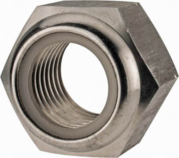 Value Collection - M33x3.50 Metric Coarse 18-8 & Austenitic Grade A2 Hex Lock Nut with Nylon Insert - 33mm High, Uncoated - Benchmark Tooling