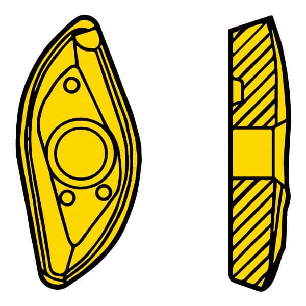 Seco - 218.20160 M08 Grade F40M Carbide Milling Insert - TiAlN/TiN Finish, 0.252" Thick, 0.63" Corner Radius - Benchmark Tooling