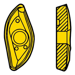 Seco - 218.20160 M08 Grade F40M Carbide Milling Insert - TiAlN/TiN Finish, 0.252" Thick, 0.63" Corner Radius - Benchmark Tooling