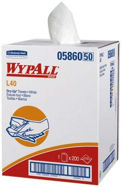 WypAll - Dry General Purpose Wipes - Small Roll, 42" x 19-1/2" Sheet Size, White - Benchmark Tooling