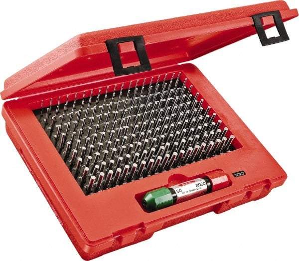 Starrett - 190 Piece, 0.061-0.25 Inch Diameter, Steel, Plug and Pin Gage Set - Minus 0.0002 Inch Tolerance, Class ZZ - Benchmark Tooling