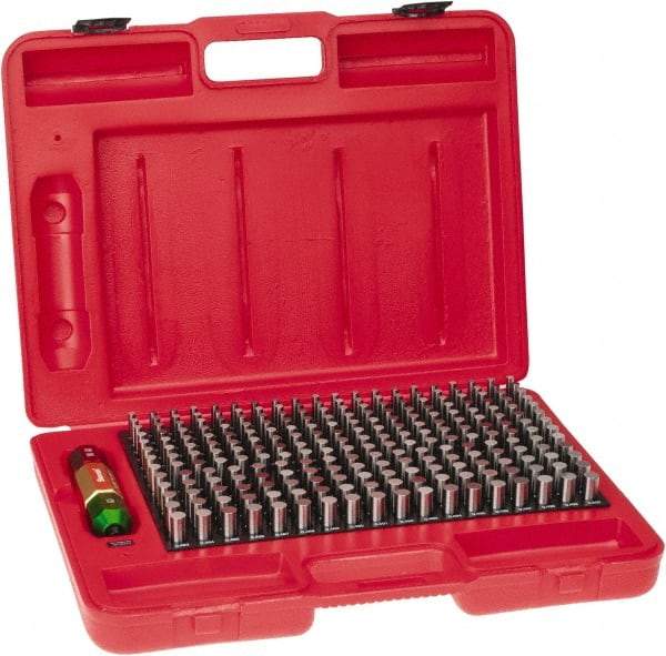 Starrett - 250 Piece, 0.251-0.5 Inch Diameter, Steel, Plug and Pin Gage Set - Minus 0.0002 Inch Tolerance, Class ZZ - Benchmark Tooling