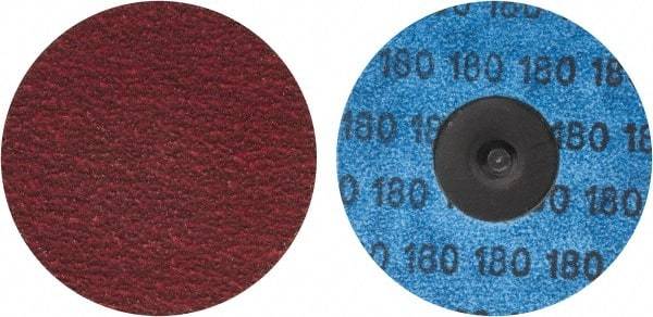 Norton - 1-1/2" Disc Diam, 80 Grit, Ceramic Alumina Quick Change Disc - Type R Attaching System, Coated, Red, Medium Grade, 30,000 RPM, R981 Series - Benchmark Tooling