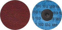 Norton - 1-1/2" Disc Diam, 80 Grit, Ceramic Alumina Quick Change Disc - Type R Attaching System, Coated, Red, Medium Grade, 30,000 RPM, R981 Series - Benchmark Tooling