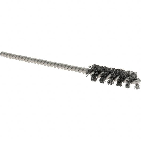 Osborn - 5/16" Diam Helical Steel Tube Brush - 0.005" Filament Diam, 1" Brush Length, 3-1/2" OAL, 1/8" Diam Shank - Benchmark Tooling