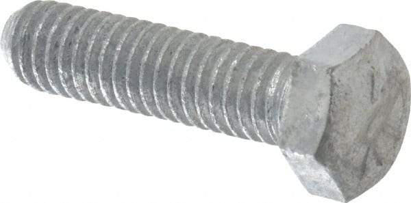 Value Collection - 5/16-18 UNC, 1-1/4" Length Under Head Hex Head Cap Screw - Fully Threaded, Grade 5 Steel, Hot Dipped Galvanized Finish, 1/2" Hex - Benchmark Tooling