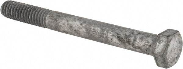 Value Collection - 5/16-18 UNC, 3" Length Under Head Hex Head Cap Screw - Partially Threaded, Grade 5 Steel, Hot Dipped Galvanized Finish, 1/2" Hex - Benchmark Tooling