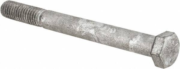 Value Collection - 3/8-16 UNC, 3-3/4" Length Under Head Hex Head Cap Screw - Partially Threaded, Grade 5 Steel, Hot Dipped Galvanized Finish, 9/16" Hex - Benchmark Tooling