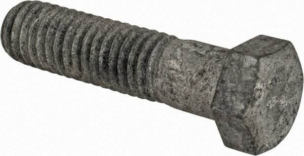 Value Collection - 7/16-14 UNC, 1-3/4" Length Under Head Hex Head Cap Screw - Partially Threaded, Grade 5 Steel, Hot Dipped Galvanized Finish, 5/8" Hex - Benchmark Tooling