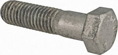 Value Collection - 1/2-13 UNC, 2" Length Under Head Hex Head Cap Screw - Partially Threaded, Grade 5 Steel, Hot Dipped Galvanized Finish, 3/4" Hex - Benchmark Tooling