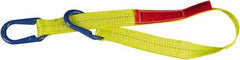 Lift-All - 16' Long x 4" Wide, 11,500 Lb Vertical Capacity, 2 Ply, Polyester Web Sling - 9,200 Lb Choker Capacity, Yellow - Benchmark Tooling