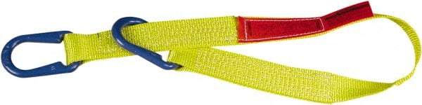 Lift-All - 8' Long x 2" Wide, 6,400 Lb Vertical Capacity, 2 Ply, Nylon Web Sling - 5,000 Lb Choker Capacity, Yellow - Benchmark Tooling