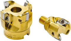 Seco - 80mm Cut Diam, 10mm Max Depth, 32mm Arbor Hole, 4 Inserts, VPGX 2206 Insert Style, Indexable Copy Face Mill - 25,000 Max RPM, 57mm High, Through Coolant - Benchmark Tooling