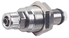 CPC Colder Products - PTF Brass, Quick Disconnect, Valved Panel Mount Coupling Insert - 250 Max psi, -40 to 180°F, 1.87" OAL x 0.75" Overall Height, Chrome Plated - Benchmark Tooling