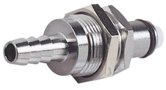 CPC Colder Products - 3/16" Inside Tube Diam, Brass, Quick Disconnect, Hose Barb Panel Mount Coupling Insert - 250 Max psi, -40 to 180°F, 1.12" OAL x 0.63" Overall Height, Chrome Plated - Benchmark Tooling