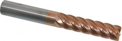 Accupro - 1/2", 2" LOC, 1/2" Shank Diam, 4" OAL, 6 Flute, Solid Carbide Square End Mill - Single End, TiCN Finish, Spiral Flute, 40° Helix, Centercutting, Right Hand Cut, Right Hand Flute - Benchmark Tooling