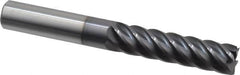 Accupro - 1/2", 2" LOC, 1/2" Shank Diam, 4" OAL, 6 Flute, Solid Carbide Square End Mill - Single End, AlTiN Finish, Spiral Flute, 40° Helix, Centercutting, Right Hand Cut, Right Hand Flute - Benchmark Tooling