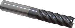 Accupro - 3/4", 2-1/4" LOC, 3/4" Shank Diam, 5" OAL, 6 Flute, Solid Carbide Square End Mill - Single End, AlTiN Finish, Spiral Flute, 40° Helix, Centercutting, Right Hand Cut, Right Hand Flute - Benchmark Tooling