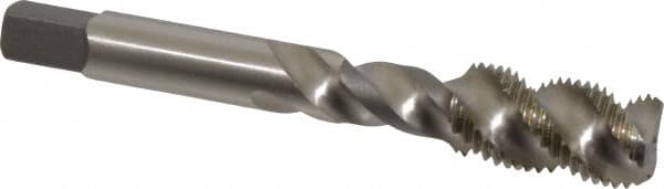 Kennametal - 1/2-20 UNF 3 Flute 3B Bottoming Spiral Flute Tap - Vanadium High Speed Steel, Bright Finish, 3.38" OAL, Right Hand Flute, Right Hand Thread, H3 - Benchmark Tooling
