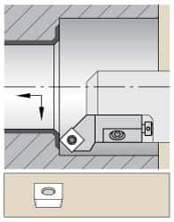 Kennametal - Series Screw-On, Left Hand Cut, 40mm Min Bore Diam, Boring Cartridge - 0.551" Back of Bar to Cutting Edge, SP.. Insert, 1.73" OAL, 45° Lead Angle - Benchmark Tooling