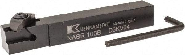 Kennametal - Internal/External Thread, Right Hand Cut, 5/8" Shank Width x 5/8" Shank Height Indexable Threading Toolholder - 4-1/2" OAL, N.3R Insert Compatibility, NAS Toolholder, Series Top Notch - Benchmark Tooling