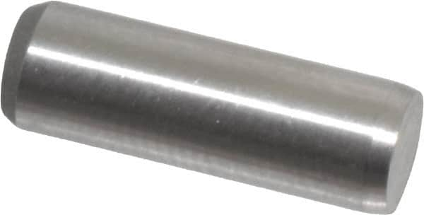 Made in USA - 3/16" Diam x 9/16" Pin Length 416 Stainless Steel Precision Dowel Pin - Passivated Finish, C 36-42 Hardness, 2 Beveled End - Benchmark Tooling