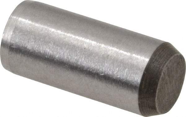 Made in USA - 1/4" Diam x 9/16" Pin Length 416 Stainless Steel Precision Dowel Pin - Passivated Finish, C 36-42 Hardness, 2 Beveled End - Benchmark Tooling