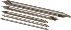 Keo - 5 Piece, #1 to 5, Plain Edge, High Speed Steel Combo Drill & Countersink Set - 60° Incl Angle - Benchmark Tooling