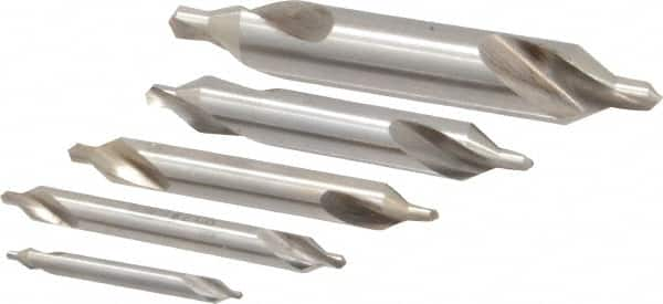 Keo - 5 Piece, #1 to 5, Plain Edge, Cobalt Combo Drill & Countersink Set - 60° Incl Angle - Benchmark Tooling