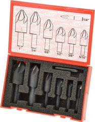 Keo - 7 Piece, 1/4 to 1" Head Diam, 90° Included Angle, Single End Countersink Set - Benchmark Tooling