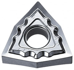 Kyocera - WNMG432 AH Grade KW10 Carbide Turning Insert - Uncoated, 80° Trigon, 1/2" Inscr Circle, 3/16" Thick, 1/32" Corner Radius - Benchmark Tooling