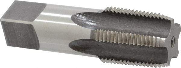 Hertel - 3/4-14 NPT Thread, 5 Flute Standard Pipe Tap - 3-1/4" OAL, Bright Finish, High Speed Steel - Exact Industrial Supply