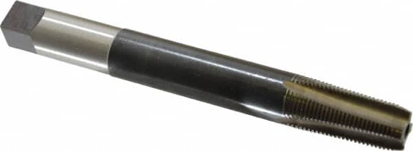 Hertel - 3/8-18 NPT, 4 Flute, Plug Chamfer, Bright Finish, High Speed Steel, Extension Pipe Tap - 6" OAL, 1-1/16" Thread Length - Benchmark Tooling