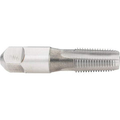 Hertel - 1/4-19" BSPT, 4 Flutes, Bottoming Chamfer, Bright Finish, High Speed Steel British Standard Pipe Tap - 1-1/16" Thread Length, 2-7/16" Overall Length - Exact Industrial Supply
