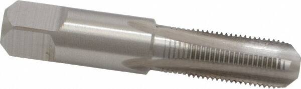Hertel - 1/8-28" BSPF, 4 Flutes, Plug Chamfer, Bright Finish, High Speed Steel British Standard Pipe Tap - 3/4" Thread Length, 2-1/8" Overall Length - Exact Industrial Supply