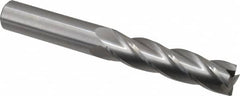 Hertel - 3/4", 3" LOC, 3/4" Shank Diam, 6" OAL, 4 Flute, Solid Carbide Square End Mill - Single End, Uncoated, Spiral Flute, 30° Helix, Centercutting, Right Hand Cut, Right Hand Flute - Benchmark Tooling