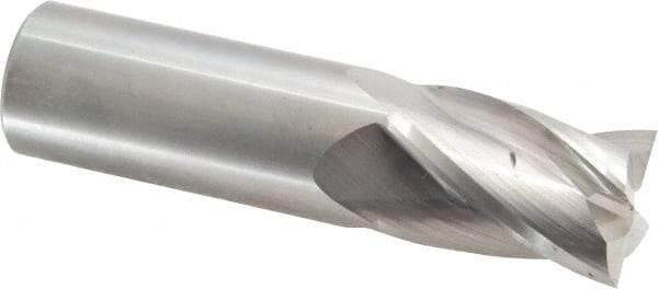 Hertel - 1", 1-1/2" LOC, 1" Shank Diam, 4" OAL, 4 Flute, Solid Carbide Square End Mill - Single End, Uncoated, Spiral Flute, 30° Helix, Centercutting, Right Hand Cut, Right Hand Flute - Benchmark Tooling