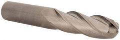 Hertel - 1" Diam, 3" LOC, 4 Flute Solid Carbide Ball End Mill - Uncoated, Single End, 6" OAL, 1" Shank Diam - Benchmark Tooling