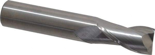 Hertel - 5/8", 1-1/4" LOC, 5/8" Shank Diam, 3-1/2" OAL, 2 Flute, Solid Carbide Square End Mill - Single End, Uncoated, Spiral Flute, 30° Helix, Centercutting, Right Hand Cut - Benchmark Tooling