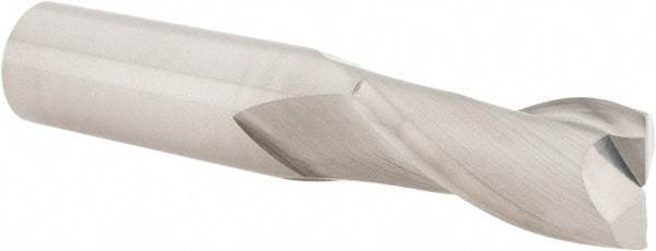 Hertel - 3/4", 1-1/2" LOC, 3/4" Shank Diam, 4" OAL, 2 Flute, Solid Carbide Square End Mill - Single End, Uncoated, Spiral Flute, 30° Helix, Centercutting, Right Hand Cut - Benchmark Tooling