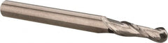 Hertel - 1" Diam, 3" LOC, 2 Flute Solid Carbide Ball End Mill - AlTiN Finish, Single End, 6" OAL, 1" Shank Diam, Spiral Flute - Benchmark Tooling