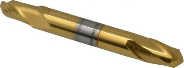 Hertel - 5/16" Diam, 1/2" LOC, 2 Flute Solid Carbide Ball End Mill - TiN Finish, Double End, 2-1/2" OAL, 5/16" Shank Diam - Benchmark Tooling