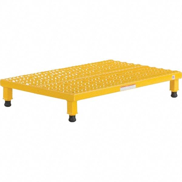 Vestil - 5" High x 24" Wide x 36" Deep, Yellow Step Stand - Steel, 500 Lb Capacity - Benchmark Tooling