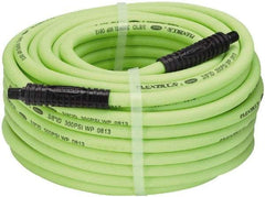 Legacy - 3/8" ID x 0.61" OD 100' Long Multipurpose Air Hose - MNPT x MNPT Ends, 300 Working psi, 140°, 1/4" Fitting, Green - Benchmark Tooling